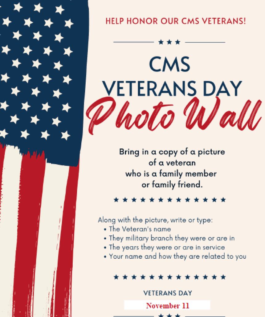 CMS Veterans Day Photo Wall